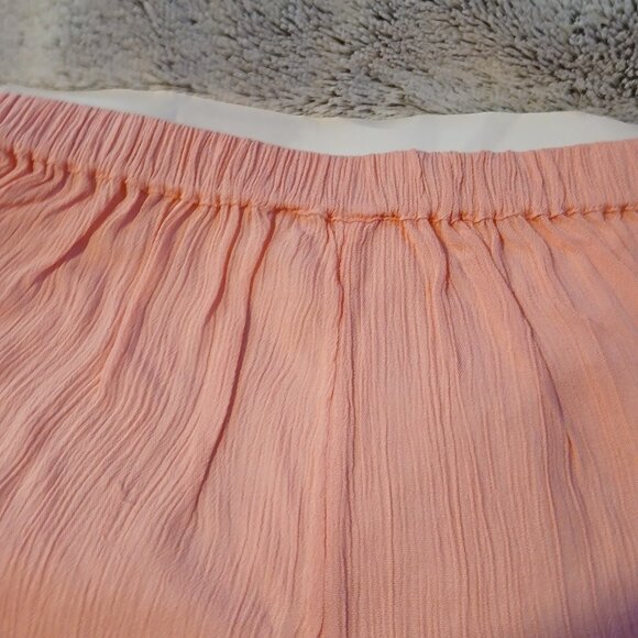 Asos Design Women's Flutter Frill Crinkle Beach Short Pink - Picture 3 of 8